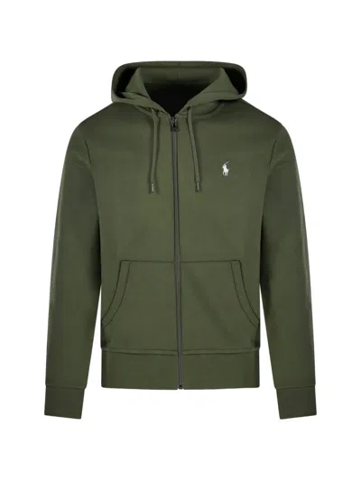 Ralph Lauren Polo Pony-embroidered Hoodie In Green