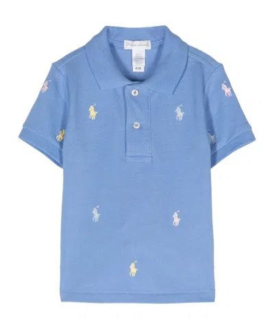 Polo Ralph Lauren Babies' Polo Pony-embroidered Polo Shirt In Blue