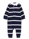 Polo Ralph Lauren Polo Pony-embroidered Romper In Blue