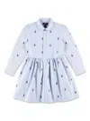 Polo Ralph Lauren Horses Shirt Dress In Blue
