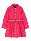 Polo Ralph Lauren Polo Pony-motif Cotton Shirtdress In Pink