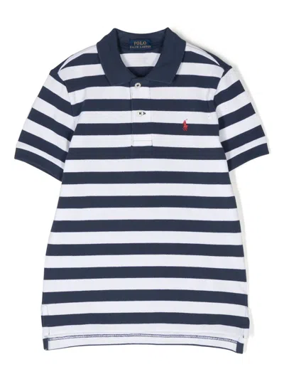 Polo Ralph Lauren Kids' Striped Polo Shirt In Blue