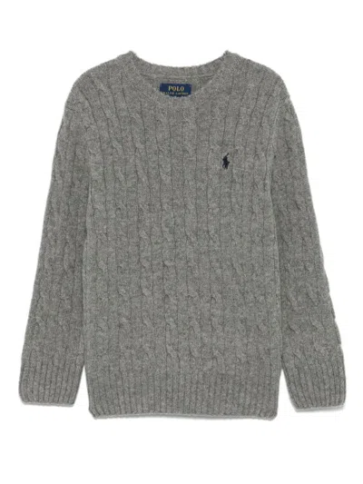 Ralph Lauren Kids' Polo Pony-motif Sweater In Grey