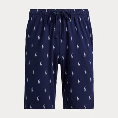 Polo Ralph Lauren Polo Pony Pajama Short In Andover Heather/navy In Blue