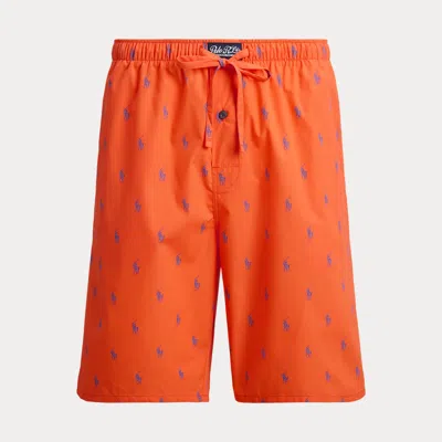 Polo Ralph Lauren Polo Pony Pajama Short In Spring Melon In Orange
