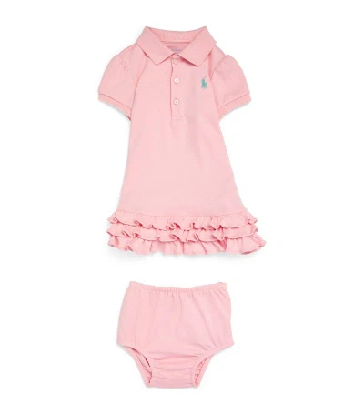 Ralph Lauren Babies' Polo Pony Polo Shirt Dress (3-24 Months) In Pink