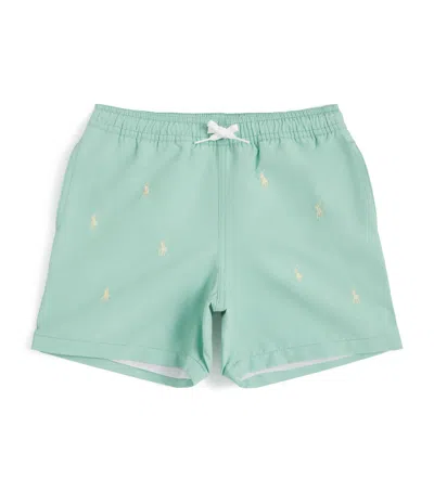 Ralph Lauren Kids' Polo Pony Swim Shorts In Green