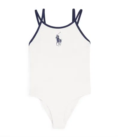 Ralph Lauren Kids' Polo Pony Swimsuit In White