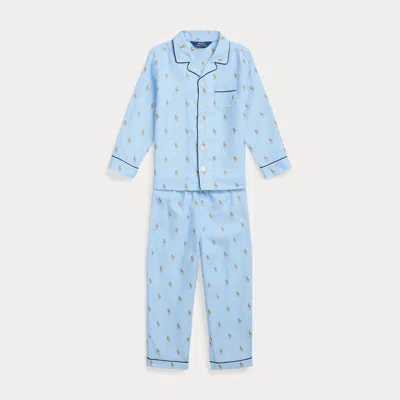 Ralph Lauren Kids' Polo Pony Twill Sleep Set In Elite Blue