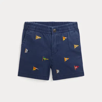 Ralph Lauren Kids' Polo Prepster Embroidered Chino Short In Blue