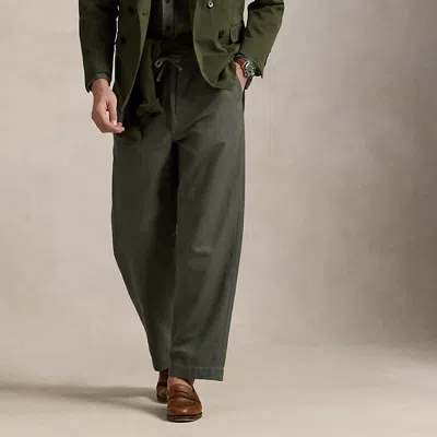 Ralph Lauren Polo Prepster Linen-cotton Easy Pant In New Olive