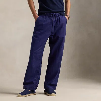 Ralph Lauren Polo Prepster Linen-cotton Easy Pant In Newport Navy