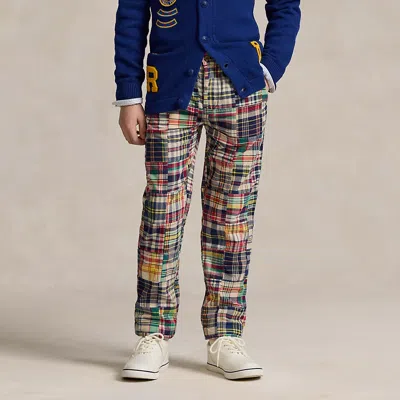 Ralph Lauren Kids' Polo Prepster Patchwork Madras Trouser In Multi