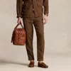 Ralph Lauren Polo Prepster Slim Tapered Linen Pant In Chocolate Mousse