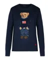 Polo Ralph Lauren Polo Bear Intarsia Cotton And Linen Sweater In Black