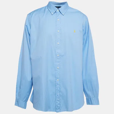 Pre-owned Ralph Lauren Polo  Blue Cotton Beach Twill Shirt Xxl