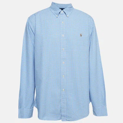 Pre-owned Ralph Lauren Polo  Blue Gingham Cotton Shirt Xxl