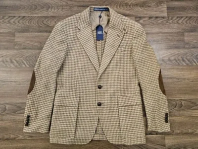 Pre-owned Ralph Lauren Polo  Houndstooth Rl67 Jacket- Size 40r In Multicolor