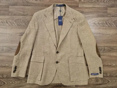 Pre-owned Ralph Lauren Polo  Houndstooth Rl67 Jacket- Size 42r In Multicolor