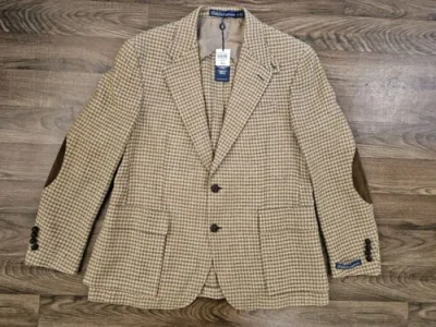 Pre-owned Ralph Lauren Polo  Houndstooth Rl67 Jacket- Size 46r In Multicolor