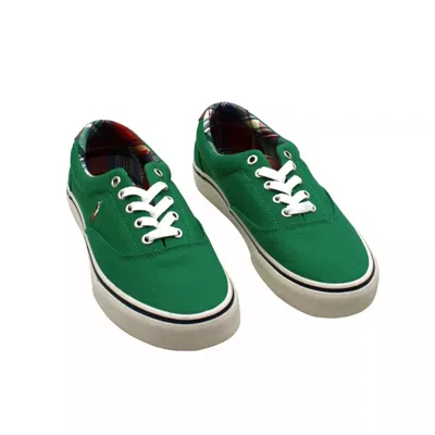 Ralph Lauren Polo  Keaton Pony Sneakers Men's 8 Green Canvas Casual Shoes Gbnc532