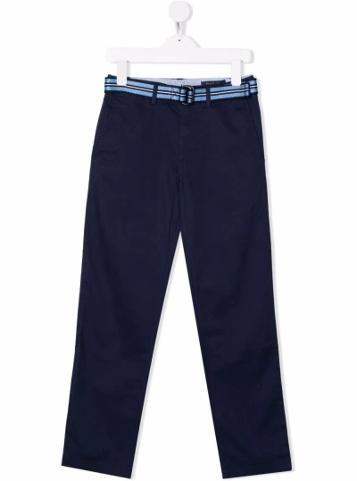 Polo Ralph Lauren Kids Boys Blue Cotton Trousers With Belt