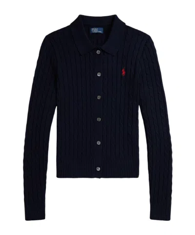 Ralph Lauren Polo  Pony Embroidered Cardigan In Blue