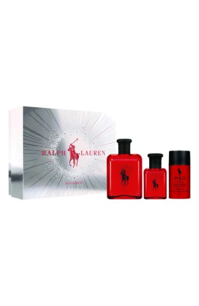 Ralph Lauren Polo Red Eau De Toilette Gift Set $200 Value In Transparent