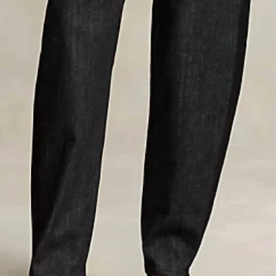 Ralph Lauren Polo Satin Stripe Curve Taper Carrot Jean In Black