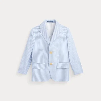 Polo Ralph Lauren Boy's Seersucker Suit Jacket In 2604a Bluewhite