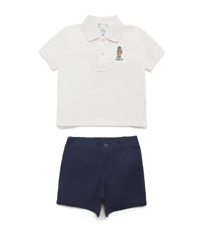 Ralph Lauren Kids' Polo Shirt And Shorts Set In White