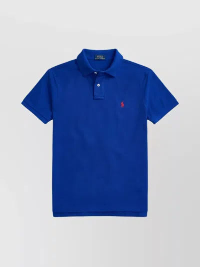 Ralph Lauren Short Sleeve Shirt With Polo Collar Design In Blue