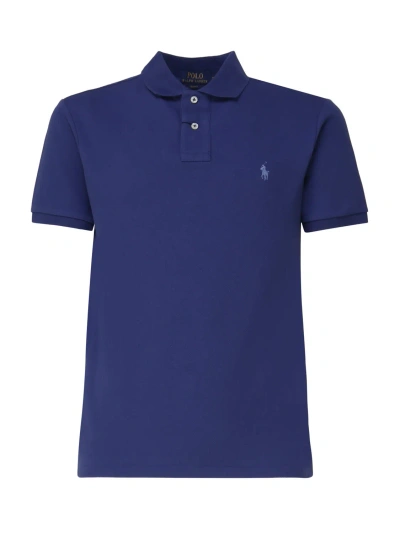 Ralph Lauren Polo Shirt With Embroidery In Beach Royal