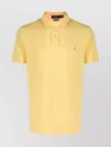 Ralph Lauren Polo Shirt With Side Slits And Short Sleeves In Yellow