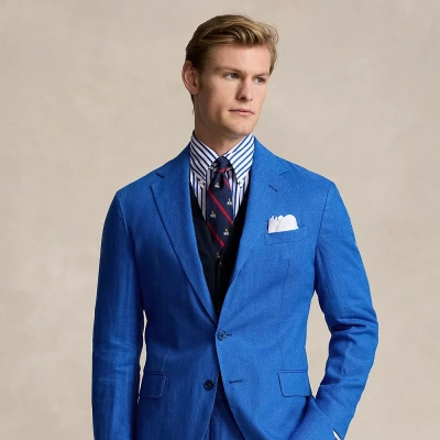 Ralph Lauren Polo Soft Tailored Linen Sport Coat In Heritage Blue