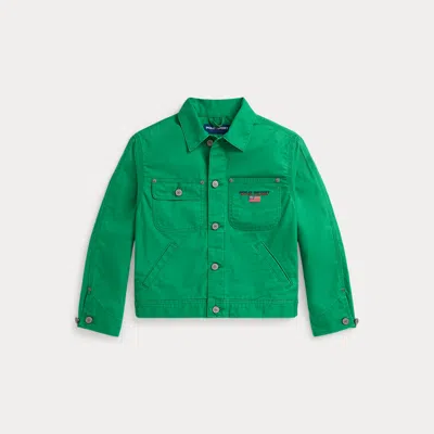 Ralph Lauren Kids' Polo Sport Denim Utility Jacket In Cruise Green
