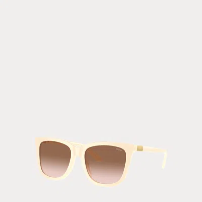 Polo Ralph Lauren Polo Square Sunglasses In Cream In Yellow