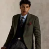 Ralph Lauren Polo Tailored Herringbone Sport Coat In Green