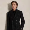 Ralph Lauren Polo Tailored Linen Dobby Jacket In Black