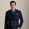 Ralph Lauren Polo Tailored Linen Dobby Jacket In Navy