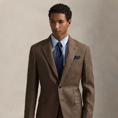 Ralph Lauren Polo Tailored Linen Dobby Suit Jacket In Mocha