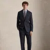 Ralph Lauren Polo Tailored Plaid Wool-cashmere Suit In Black