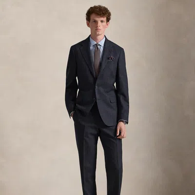 Ralph Lauren Polo Tailored Plaid Wool-cashmere Suit In Black