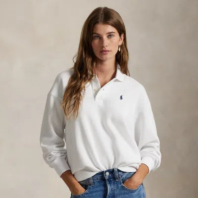 Ralph Lauren Polo-collar Fleece Pullover In White