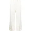 Ralph Lauren Flared Cotton Blend Trousers With Pockets And Pressed Crease
