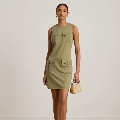 Ralph Lauren Ponte Sleeveless Sheath Dress In Light Agave In Green