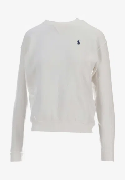 Ralph Lauren Pony Crewneck Sweatshirt In White