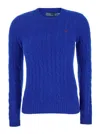 RALPH LAUREN PONY EMBROIDERED CABLE-KNIT JUMPER