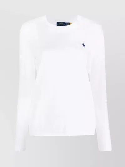 Ralph Lauren Pony-embroidered Crew Neck Jersey T-shirt In White