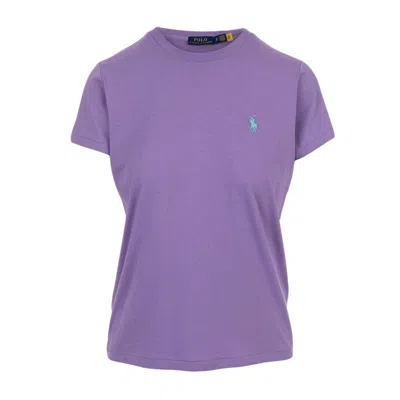Polo Ralph Lauren Purple T-shirt With Contrasting Pony In Violet